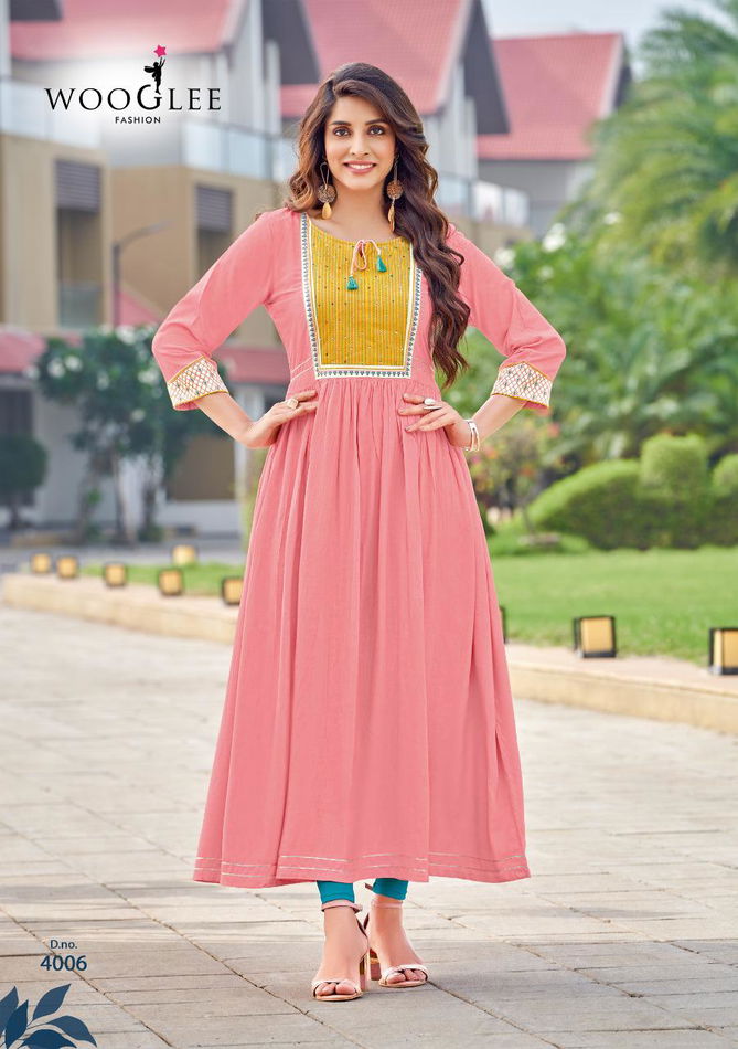 Wooglee Saanvi Nyra Cut Festive Wear Wholesale Kurtis Catalog
